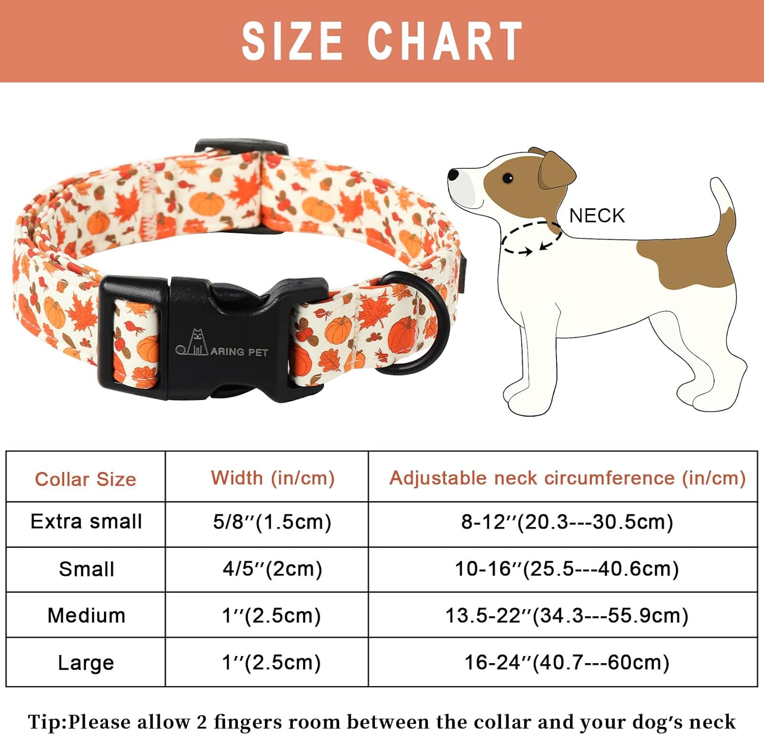 Fall Dog Collar-Cute Halloween Dog Collar for Small Dogs, Adjustable Pumpkin Pet Collars Puppy Collar with Quick Release Buckle for Girl&Boy Dogs
