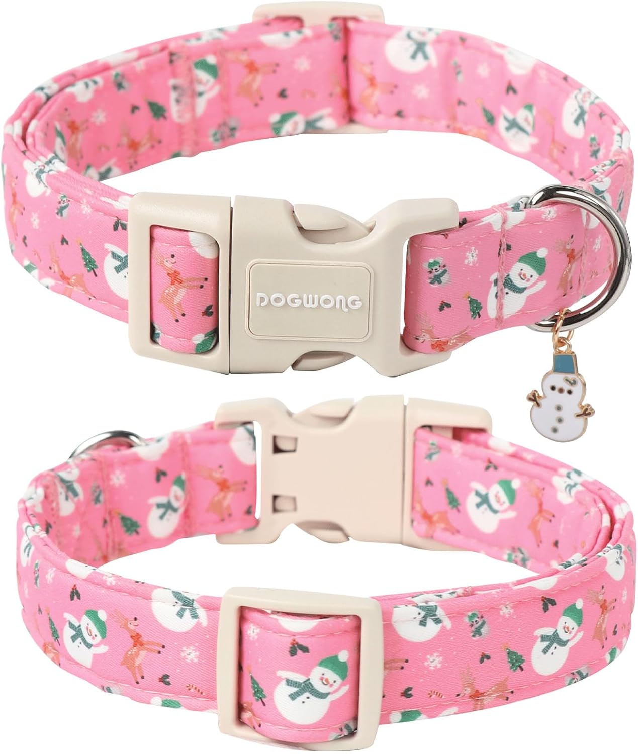 Christmas Snowman Dog Collar- Cute Designer Christmas Blue Dog Collars Adjustable Christmas Deer Dog Collar for Small Medium Large Dogs