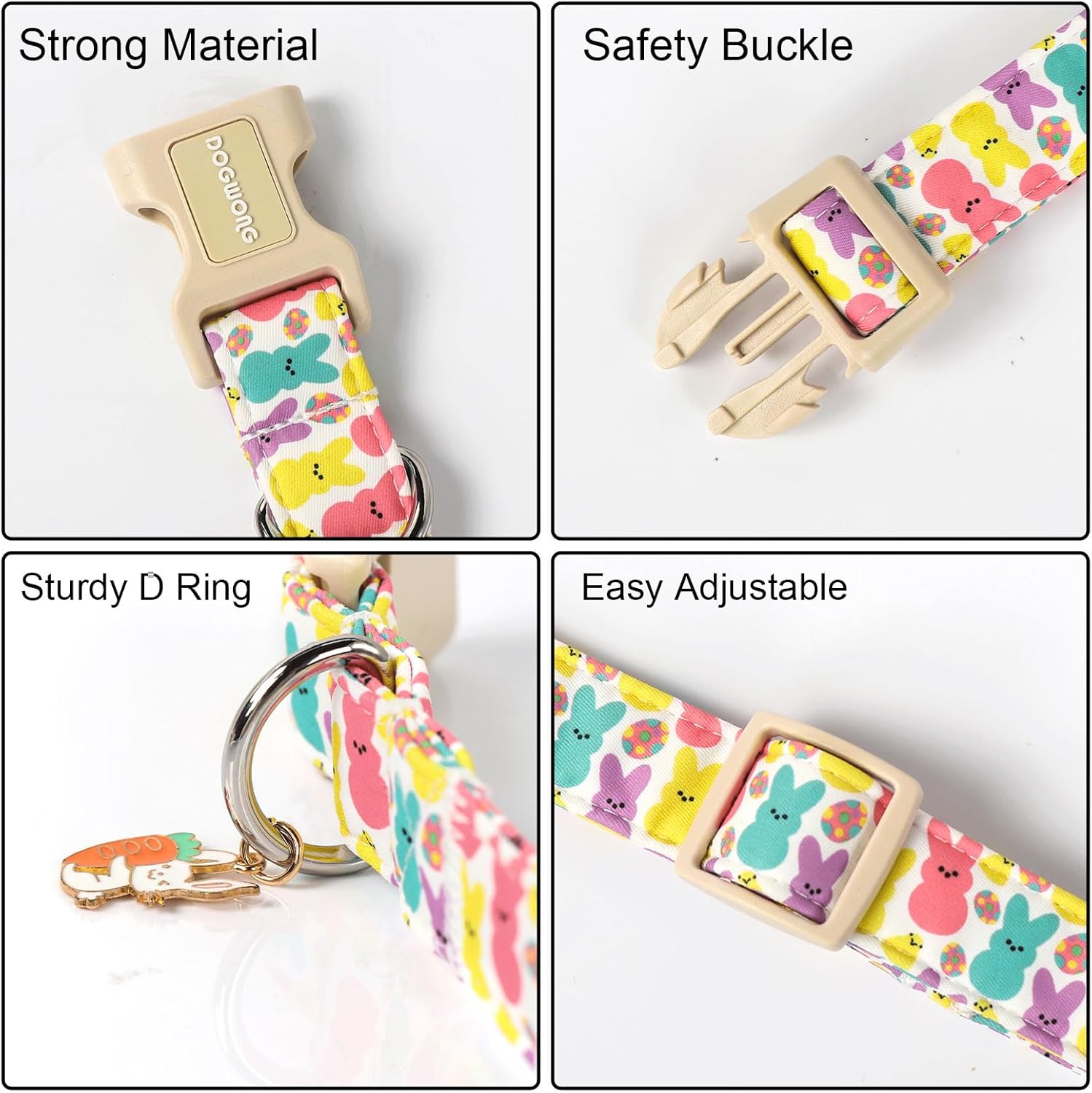 Easter Dog Collar- Cute Coloful Egg Dog Collars Adjustable Designer Easter Day Puppy Heart Dog Collar for Small Medium Large Dogs