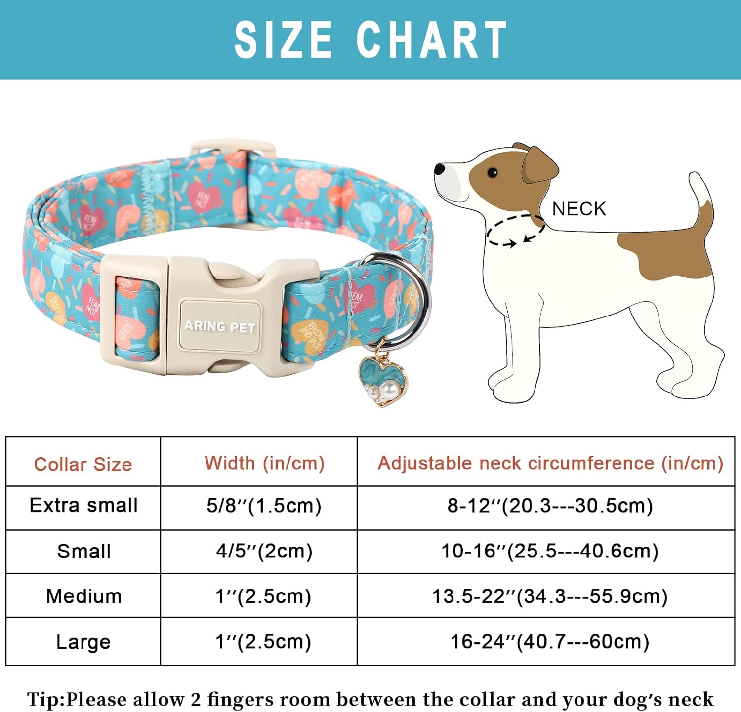 Valentine's Day Dog Collar-Cute Blue Heart Dog Collars, Adjustable Valentine Heart Pet Collars Puppy Collar with Quick Release Buckle for Girl&Boy Dogs