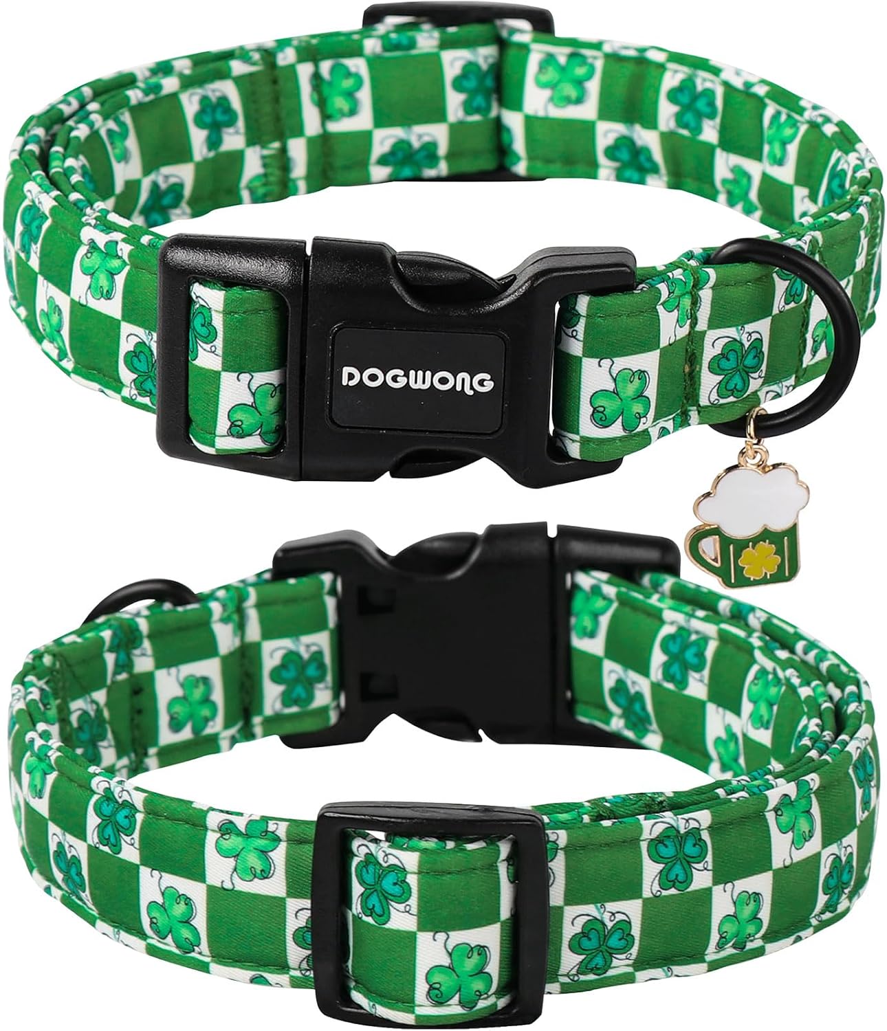 Dog Collars Adjustable St. Patrick's Day Puppy Clover Dog Collar for Small Medium Large Dogs