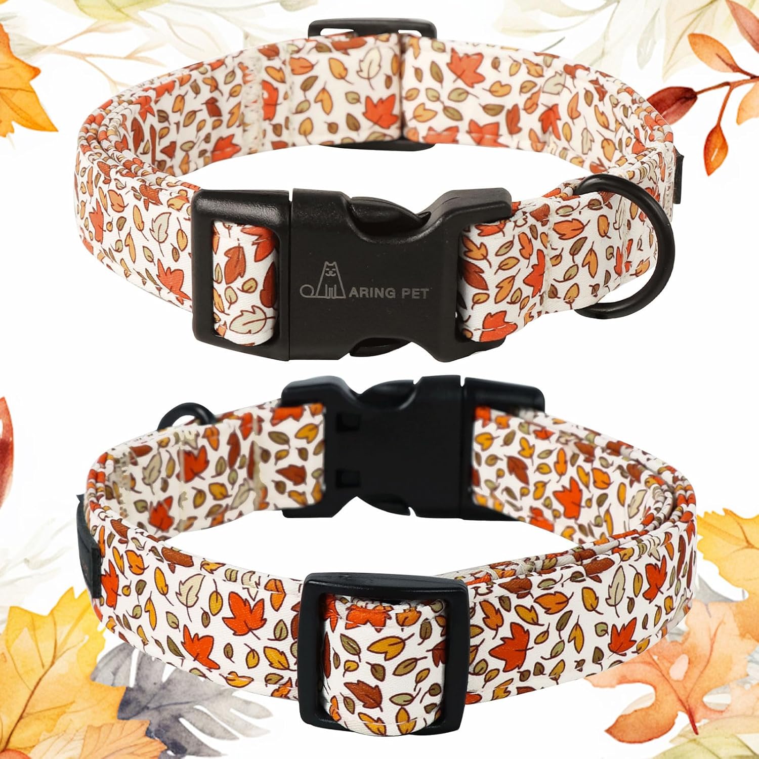 Fall Dog Collar-Cute Maple Leaves Dog Collar for Small Dogs, Adjustable Autumn Pet Collars Puppy Collar with Quick Release Buckle for Girl&Boy Dogs