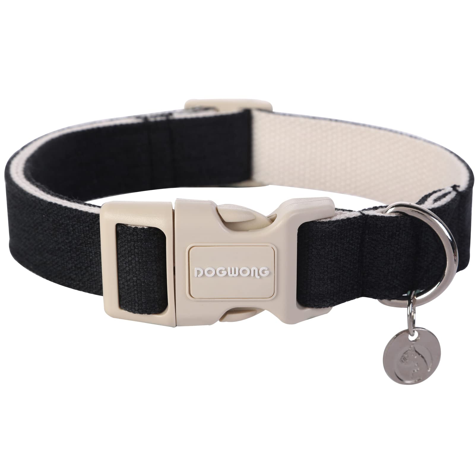 Cotton Hemp Dog Collar, Heavy-Duty Dog Collar Adjustable Soft Natural Fabric Pet Dog Collar Cute Wedding Puppy Necklace for Small Medium Large Dog