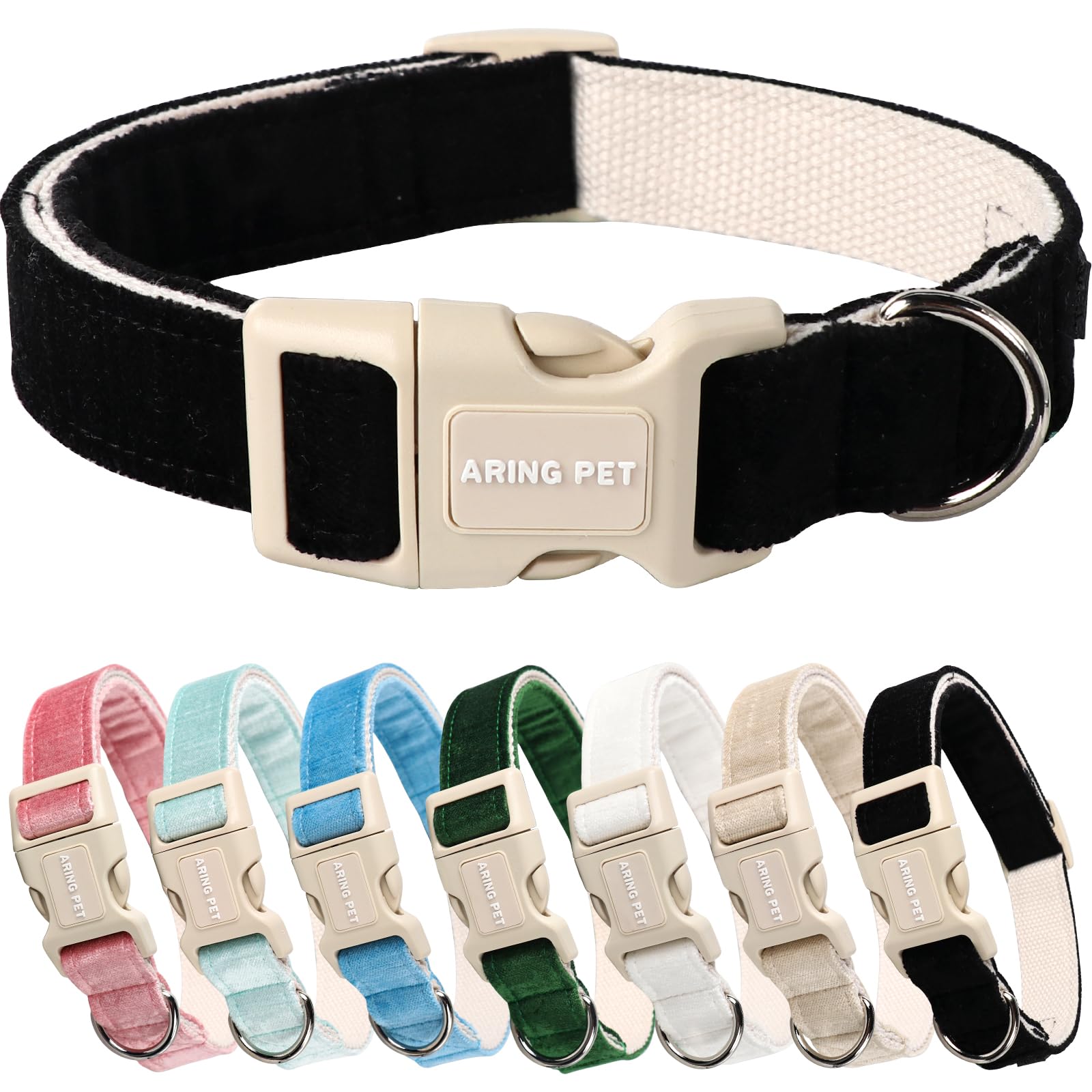 Dog Collar-Adjustable Cotton Small Dog Collars, Lightweight Comfortable Pet Collars with Quick Release Buckle for Small Medium Large Dog