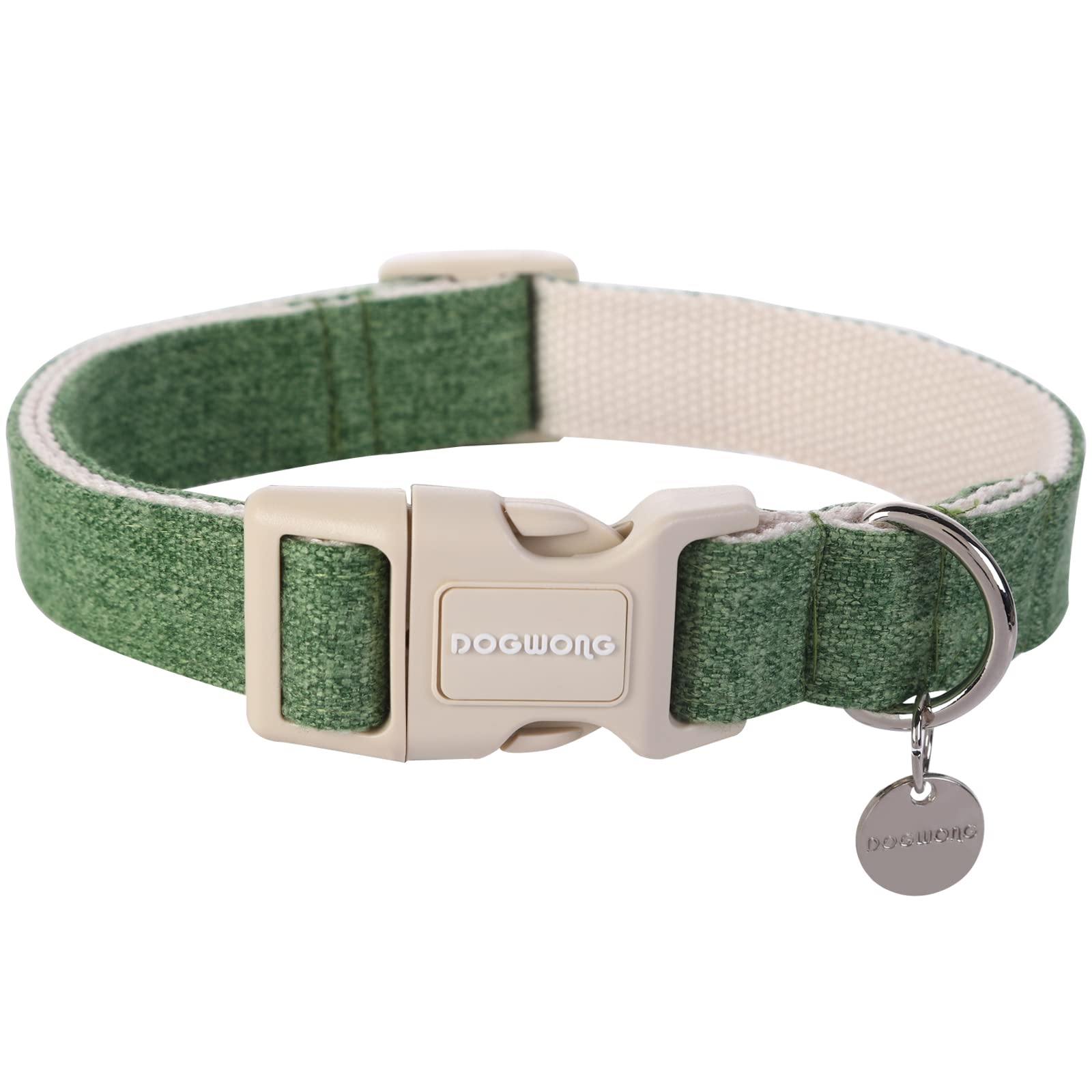 Cotton Hemp Dog Collar, Heavy-Duty Dog Collar Adjustable Soft Natural Fabric Pet Dog Collar Cute Wedding Puppy Necklace for Small Medium Large Dog