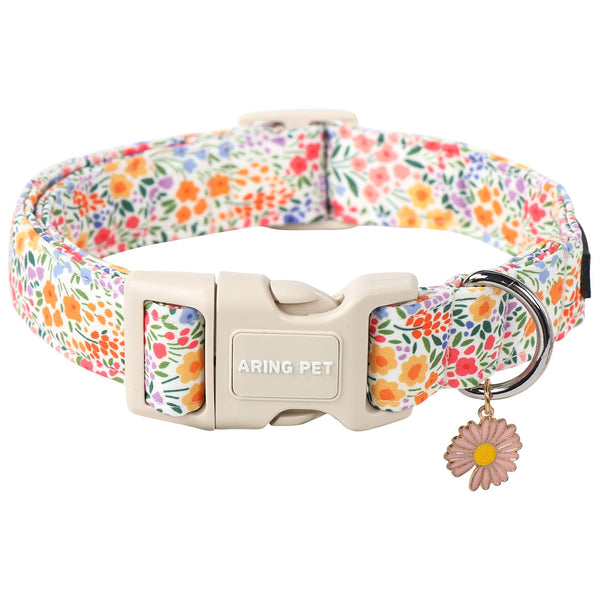 Summer Dog Collar-Cute Dog Collar for Small Dogs, Adjustable Cotton Floral Pet Collars Puppy Collar for Small Medium Large Dogs
