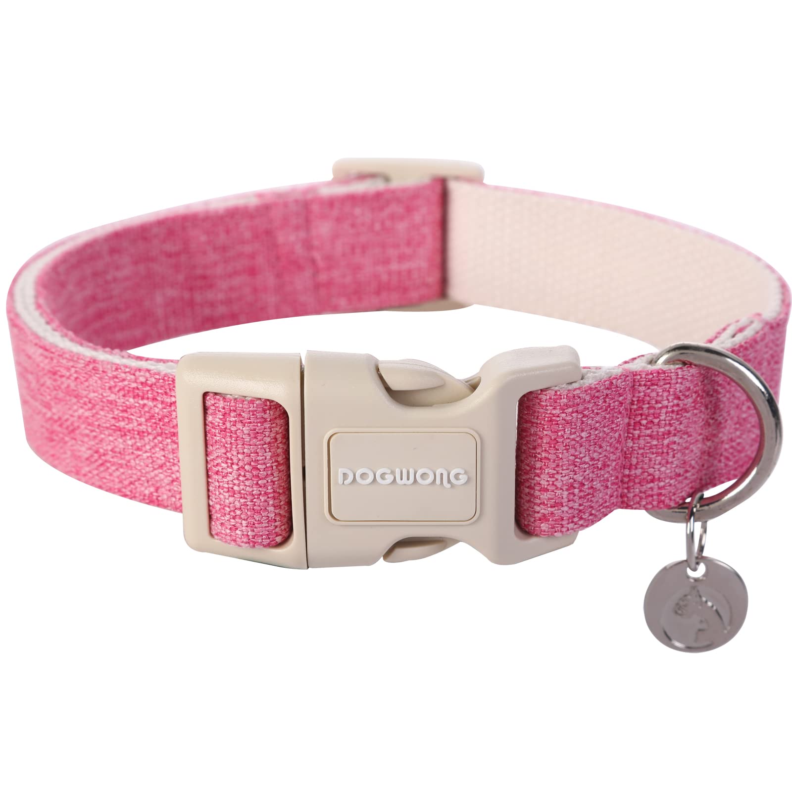Cotton Hemp Dog Collar, Heavy-Duty Dog Collar Adjustable Soft Natural Fabric Pet Dog Collar Cute Wedding Puppy Necklace for Small Medium Large Dog