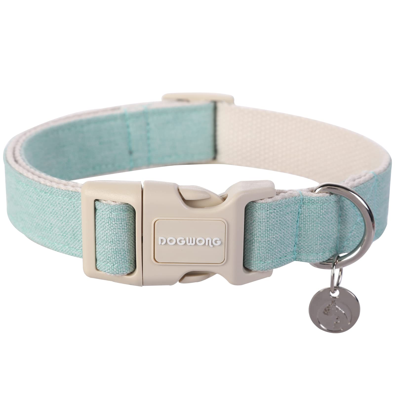 Cotton Hemp Dog Collar, Heavy-Duty Dog Collar Adjustable Soft Natural Fabric Pet Dog Collar Cute Wedding Puppy Necklace for Small Medium Large Dog