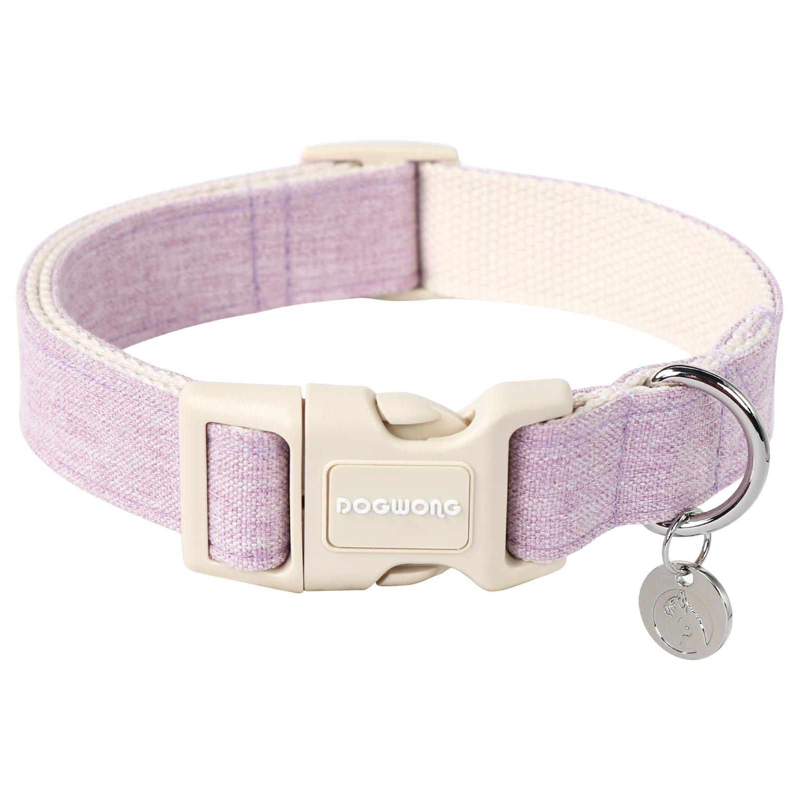 Cotton Hemp Dog Collar, Heavy-Duty Dog Collar Adjustable Soft Natural Fabric Pet Dog Collar Cute Wedding Puppy Necklace for Small Medium Large Dog