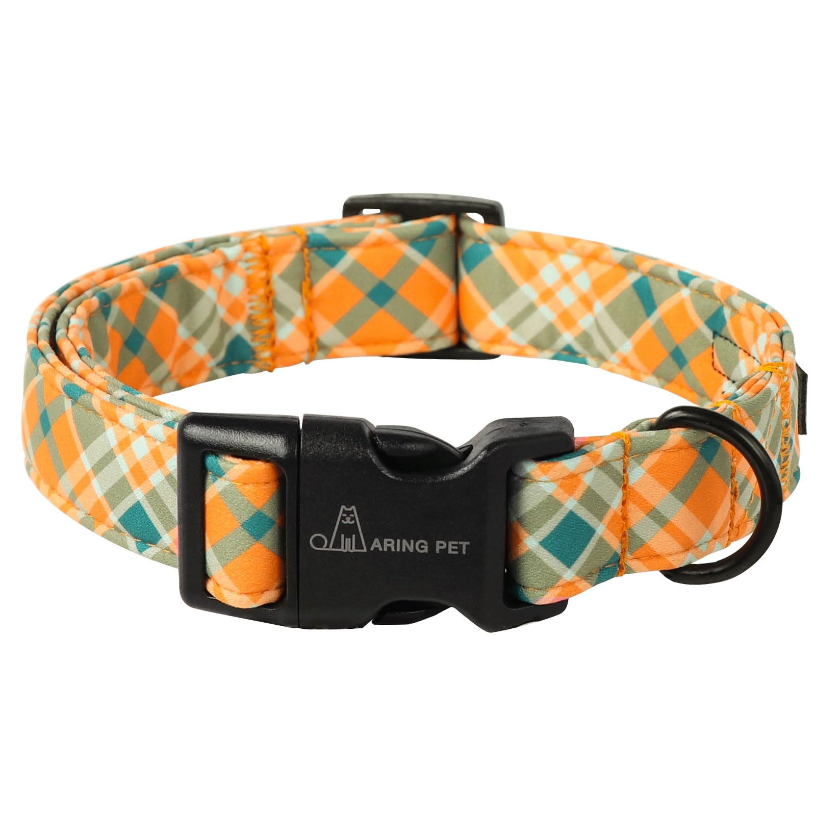 Fall Dog Collar-Cute Small Dog Collar, Adjustable Halloween Plaid Pet Collars Puppy Collar with Quick Release Buckle for Girl&Boy Dogs