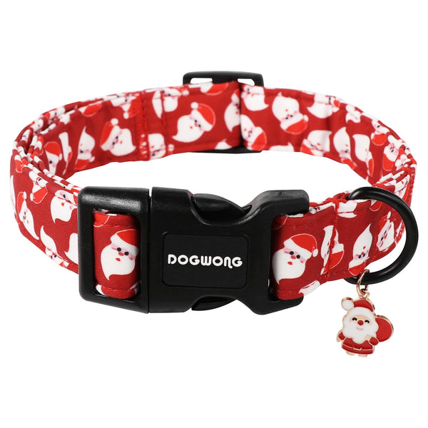 Christmas Red Santa Dog Collar- Cute Santa Claus Christmas Dog Collars Adjustable Designer Christmas Dog Collar for Small Medium Large Dogs
