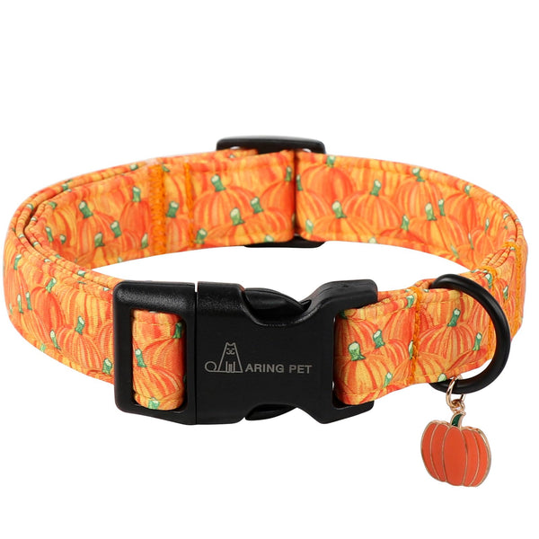 Halloween Dog Collar-Cute Pumpkin Dog Collars, Adjustable Halloween Pumpkin Pet Collars Puppy Collar with Quick Release Buckle for Girl&Boy Dogs