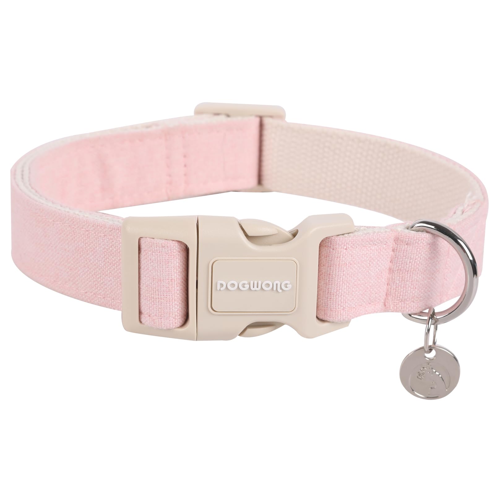 Cotton Hemp Dog Collar, Heavy-Duty Dog Collar Adjustable Soft Natural Fabric Pet Dog Collar Cute Wedding Puppy Necklace for Small Medium Large Dog