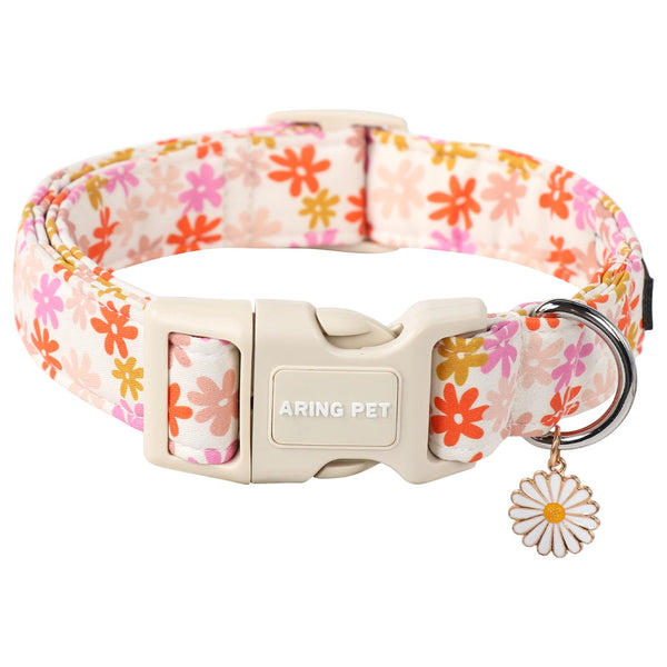 Summer Dog Collar-Cute Dog Collar for Small Dogs, Adjustable Cotton Sunflower Pet Collars Puppy Collar for Small Medium Large Dogs