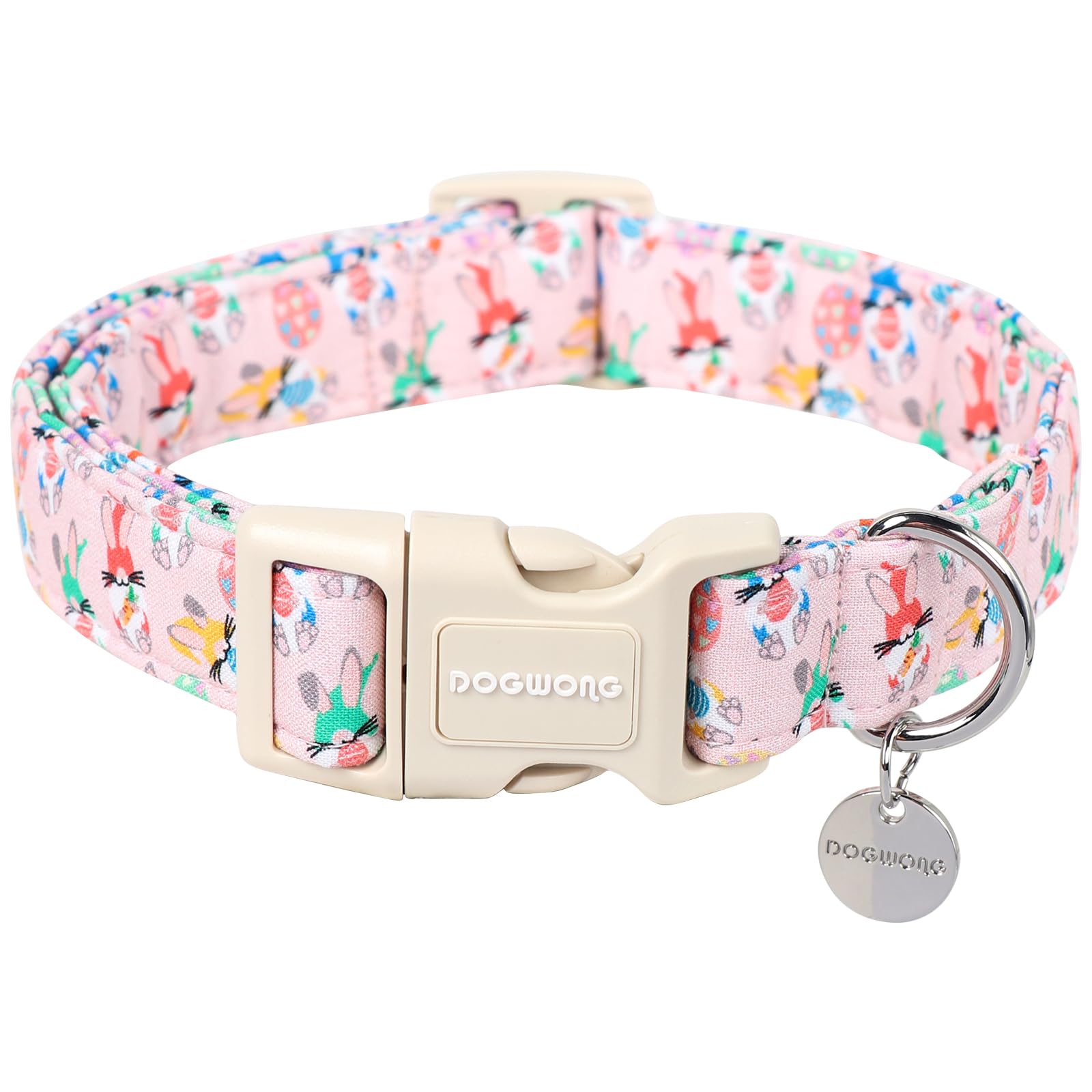 Easter Rabbit Dog Collar, Colorful Egg Dog Collar Soft Durable Adjustable Comfortable Cute Easter Puppy Collar for Small Medium Large Dog