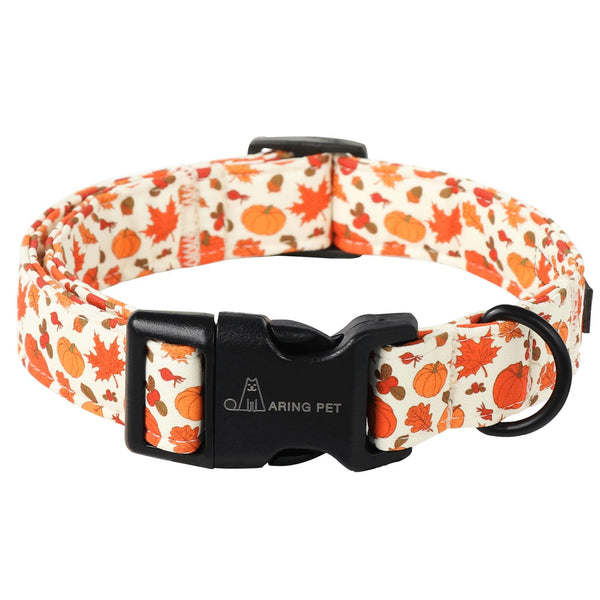 Fall Dog Collar-Cute Halloween Dog Collar for Small Dogs, Adjustable Pumpkin Pet Collars Puppy Collar with Quick Release Buckle for Girl&Boy Dogs