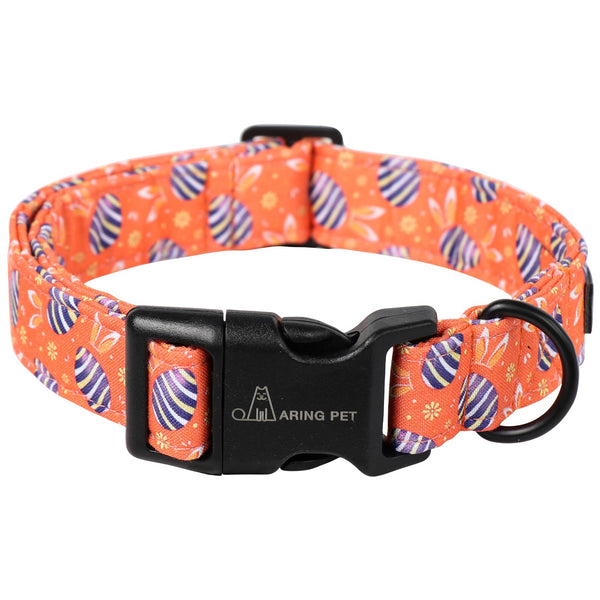Easter Dog Collar-Cute Easter Eggs Dog Collar, Adjustable Cotton Easter Pet Collar Puppy Collars with Quick Release Buckle