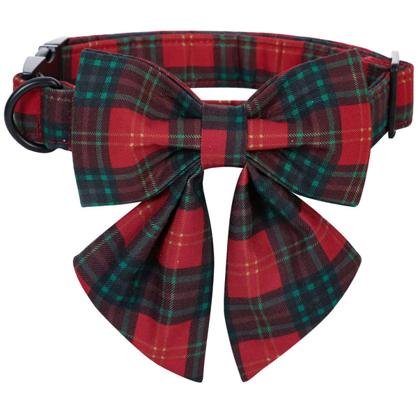 Christmas Dog Collar with Sailor Bow