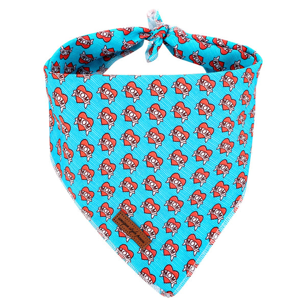 Valentine's Day Dog Bandanas Cotton Blue & Red Triangle Dog Scarfs for Small Medium Large & Boys Girls Dogs