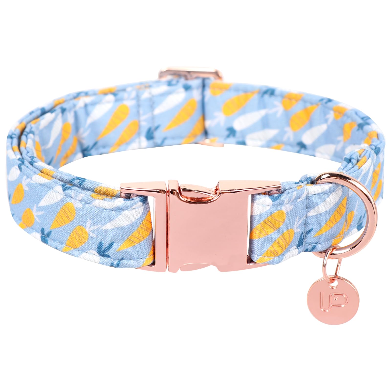 Easter Dog Collar, Cotton Easter Egg Collar for Puppy Girl Boy Dog or Cat, Easter Day Gift Rabbit Dog Collar, Cute Carrot Pet Dog Collar with Metal Buckle