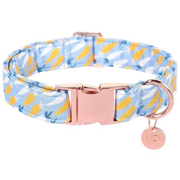 Easter Dog Collar, Cotton Easter Egg Collar for Puppy Girl Boy Dog or Cat, Easter Day Gift Rabbit Dog Collar, Cute Carrot Pet Dog Collar with Metal Buckle