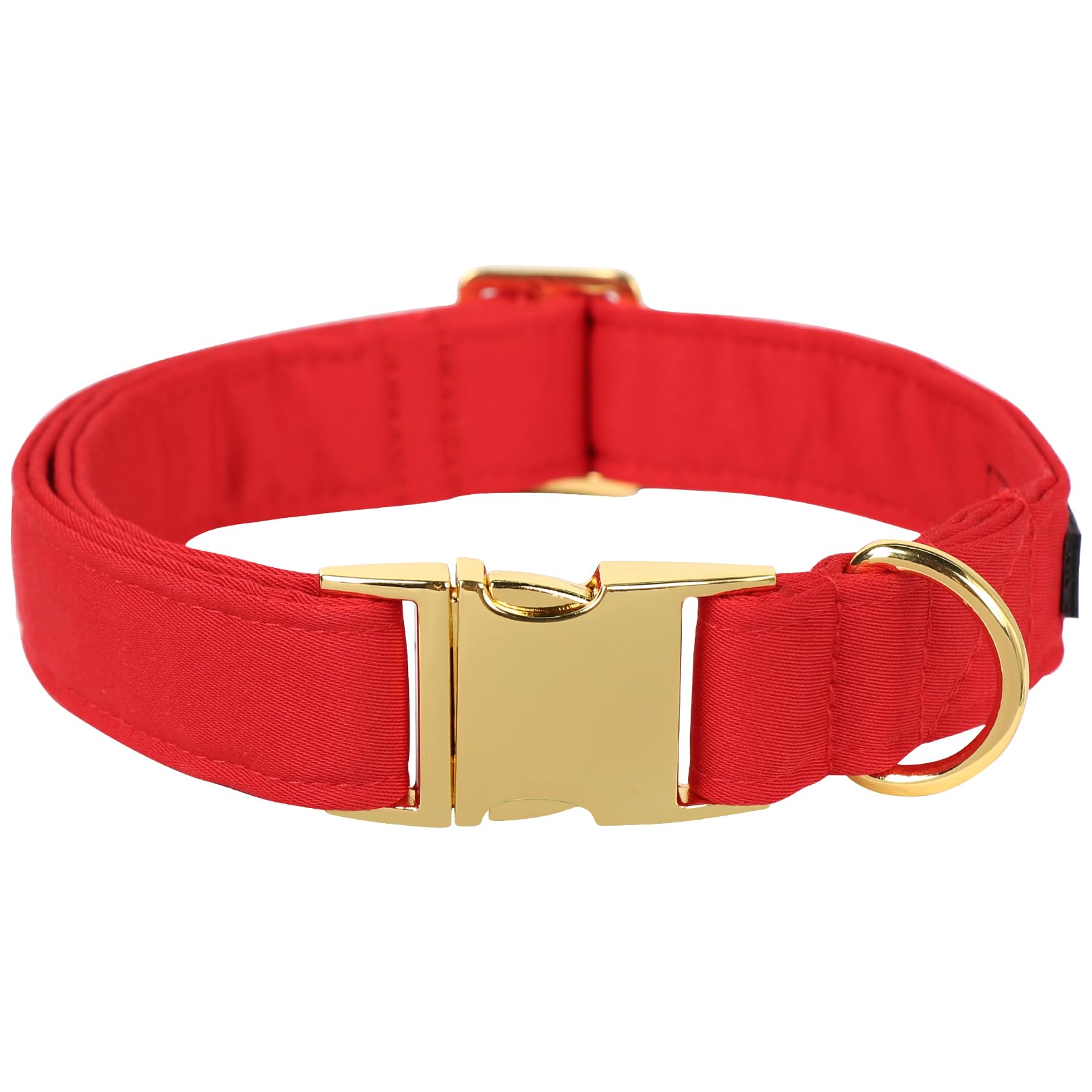 Christmas Collars for Dogs Cotton Soft Red Dog Collar with Metal Buckle Winter Dog Collar Adjustable for Small Medium Large Dog