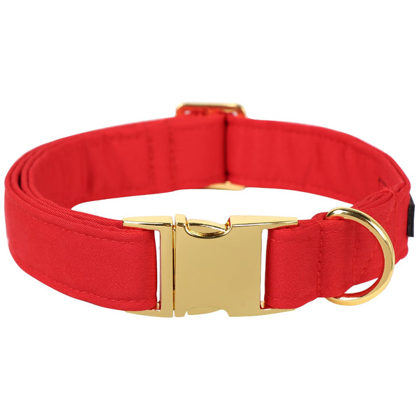 Christmas Collars for Dogs Cotton Soft Red Dog Collar with Metal Buckle Winter Dog Collar Adjustable for Small Medium Large Dog