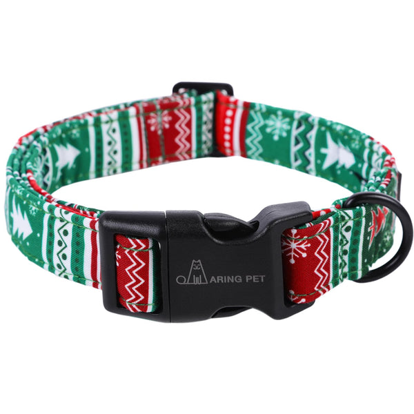 Christmas Dog Collar-Cute Cotton Lightweight Dog Collars, Adjustable Christmas Pet Collars Puppy Collar with Quick Release Buckle