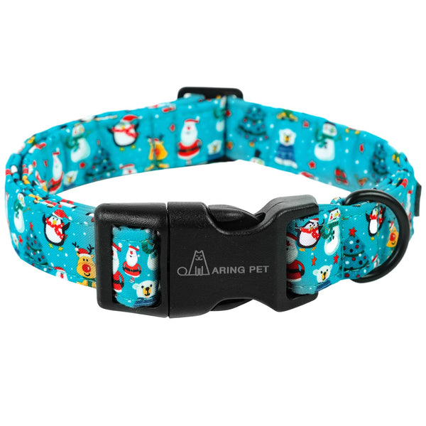 Christmas Dog Collar-Cute Cotton Lightweight Dog Collars, Adjustable Christmas Party Pet Collars Puppy Collar with Quick Release Buckle