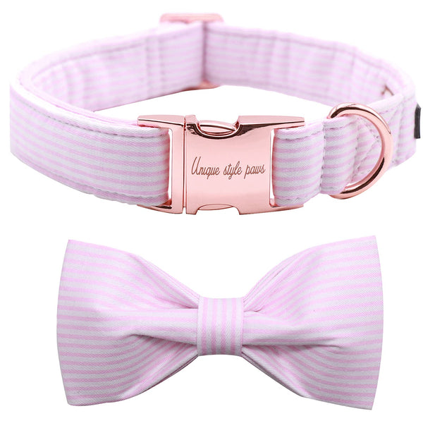 Spring Pink Dog Collar with Bow