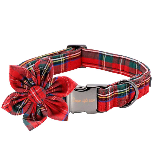 Christmas Dog Collar With Flower