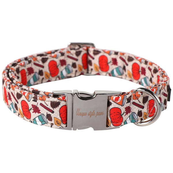 Halloween Dog Collar Metal Buckle Pumpkin Collar Gift Durable Cute Collar for Small Medium Large Boys Girls Dogs