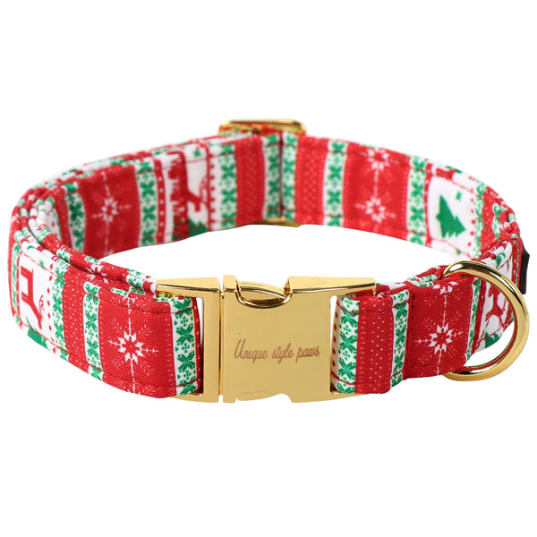 Christmas Dog Collar Metal Buckle Christmas Tree Puppy Collar Gift Durable Cute Collar for Small Medium Large Boys Girls Dogs