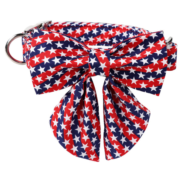 Patriotic Dog and Cat Collar with Sailor Bow