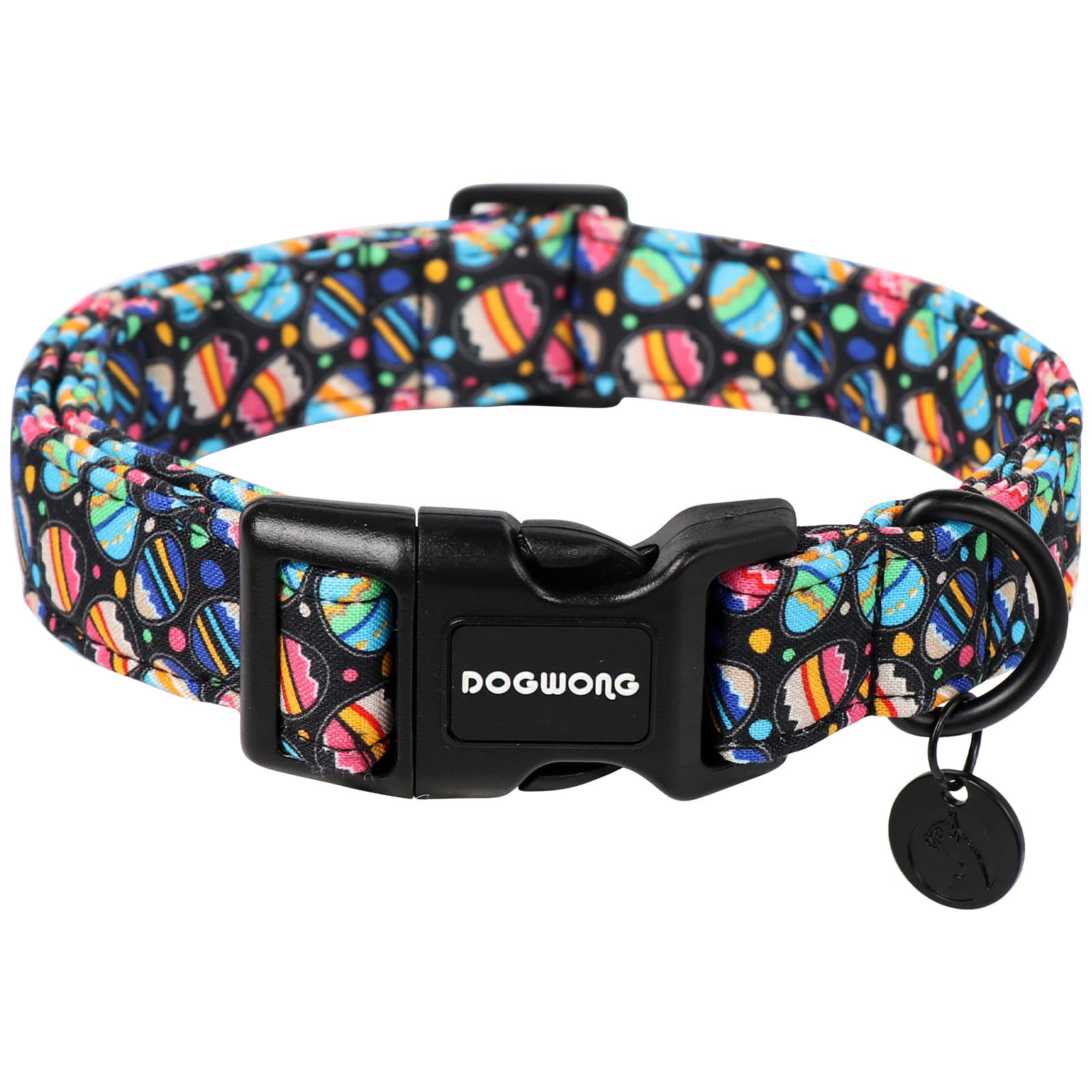 Easter Dog Collar, Black Egg Dog Collar Soft Durable Adjustable Costume Cute Easter Puppy Collar for Small Medium Large Dog