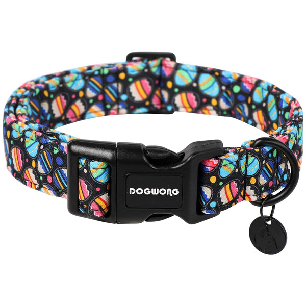 Easter Dog Collar, Black Egg Dog Collar Soft Durable Adjustable Costume Cute Easter Puppy Collar for Small Medium Large Dog