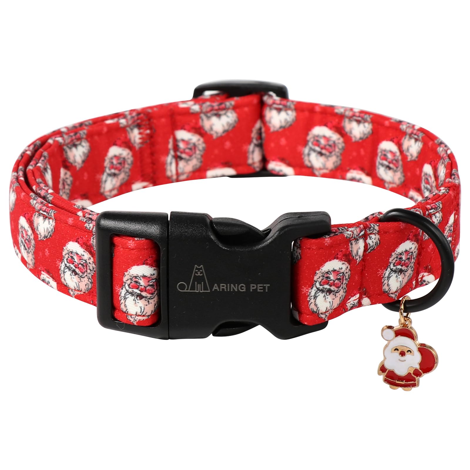 Christmas Dog Collar-Cute Red Santa Claus Dog Collars, Adjustable Christmas Pet Collars Puppy Collar with Quick Release Buckle for Girl&Boy Dogs