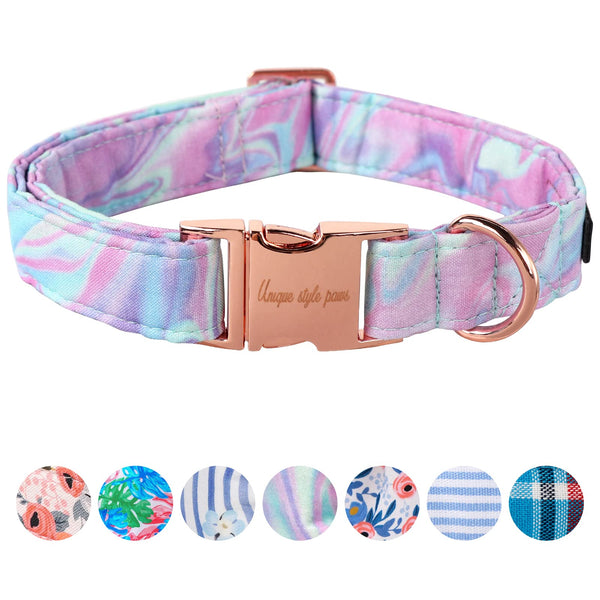 Dog Collar Metal Buckle Purple Blending Collar Gift Durable Cute Collar for Small Medium Large Boys Girls Dogs