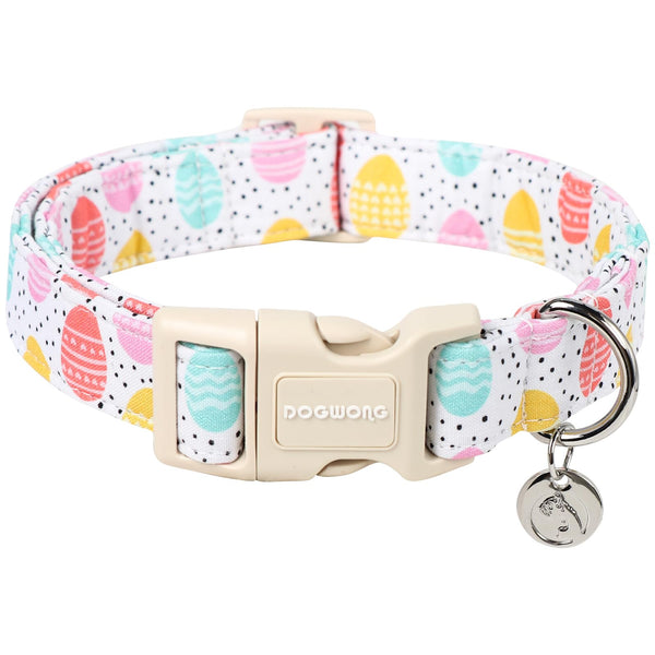 Easter Dog Collar, Colorful Egg Dog Collar Soft Durable Adjustable Costume Cute Easter Puppy Collar for Small Medium Large Dog
