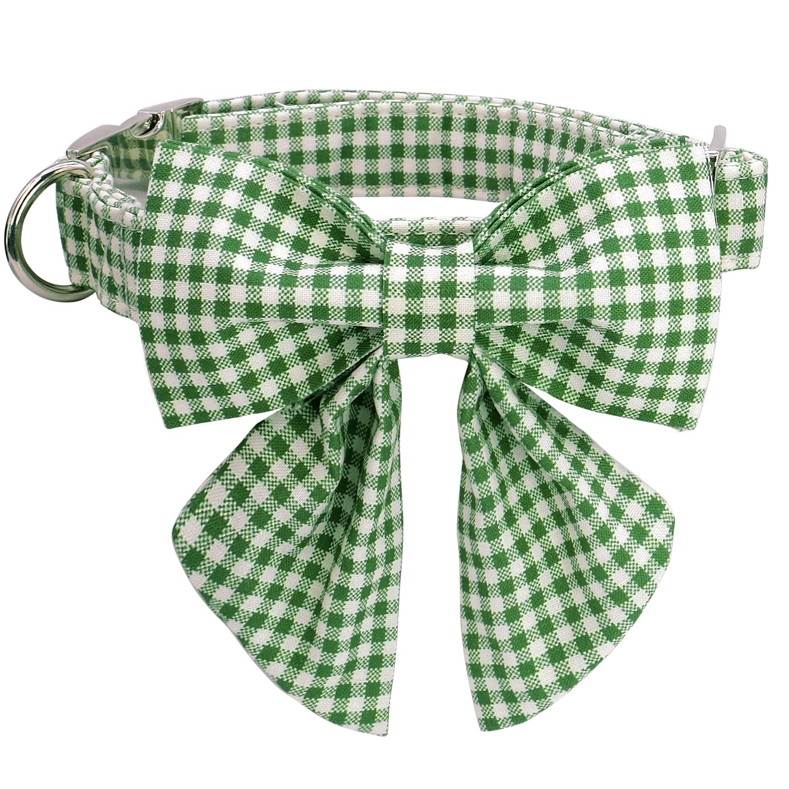Green Dog Collar with Sailor Bow