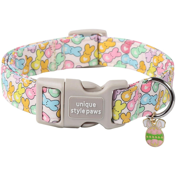 Easter Day Dog Collar Plastic Buckle Collar with Pendant Blue Sports Rabbit Ball Egg Puppy Collars Gift for Small Medium Large Boys Girls Dogs