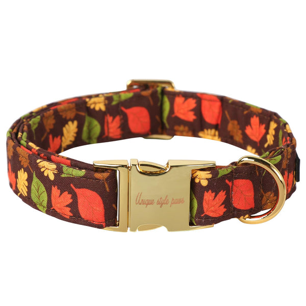 Dog Collar Metal Buckle Maple Leaves Collar Gift Durable Cute Collar for Small Medium Large Boys Girls Dogs