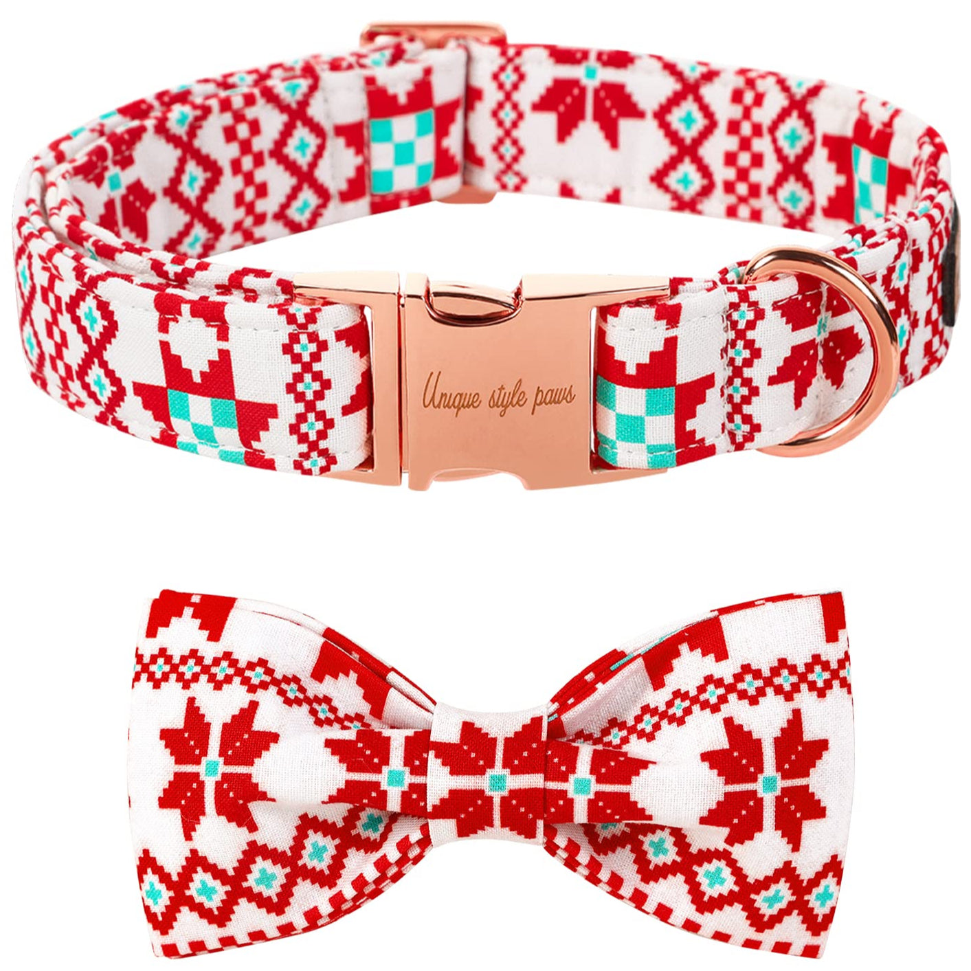 Christmas Dog Collar with Bowtie