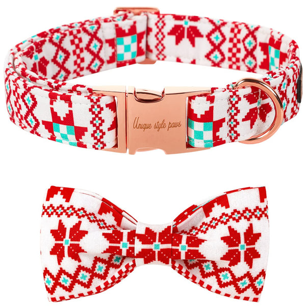 Christmas Dog Collar with Bowtie