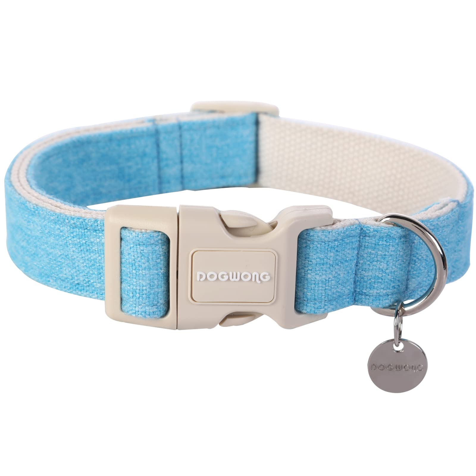 Cotton Hemp Dog Collar, Heavy-Duty Dog Collar Adjustable Soft Natural Fabric Pet Dog Collar Cute Wedding Puppy Necklace for Small Medium Large Dog