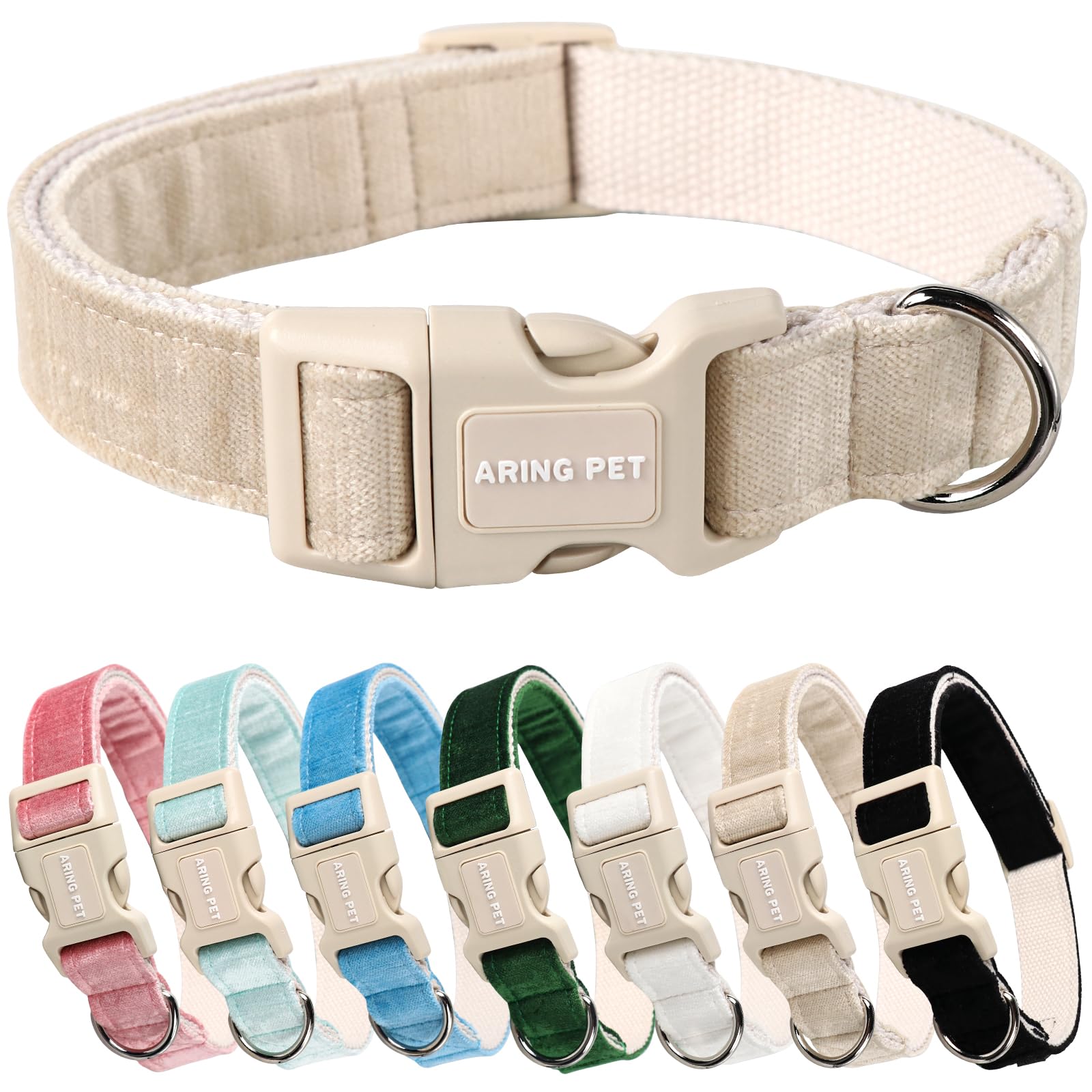 Dog Collar-Adjustable Cotton Small Dog Collars, Lightweight Comfortable Pet Collars with Quick Release Buckle for Small Medium Large Dog