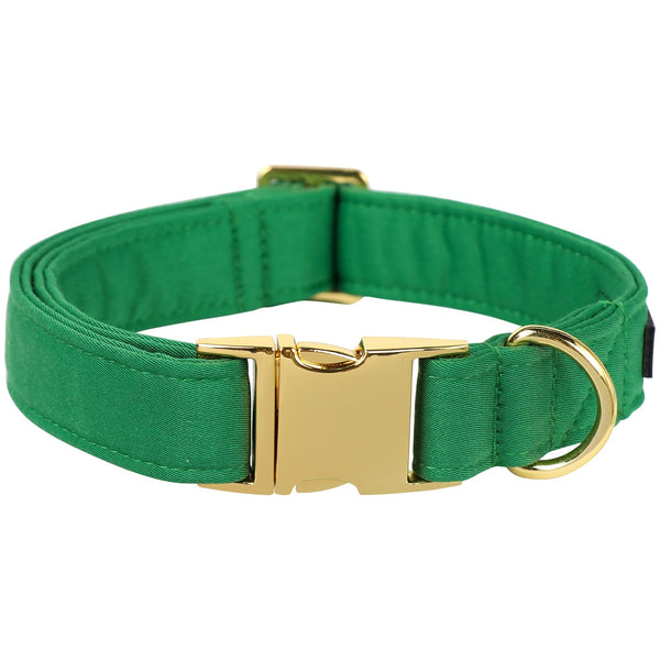 Christmas Collars for Dogs Cotton Soft Green Dog Collar with Metal Buckle Winter Dog Collar Adjustable for Small Medium Large Dog