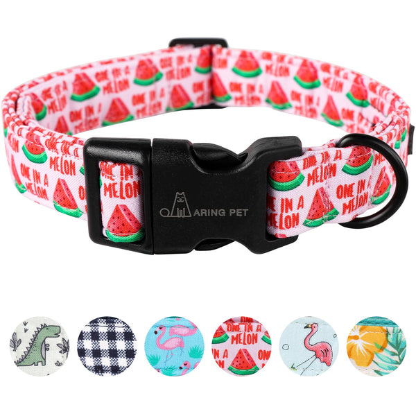 Summer Dog Collar-Cute Watermelon Dog Collar for Small Dogs, Adjustable Soft Cotton Girl Dog Collars for Small Medium Large Dogs