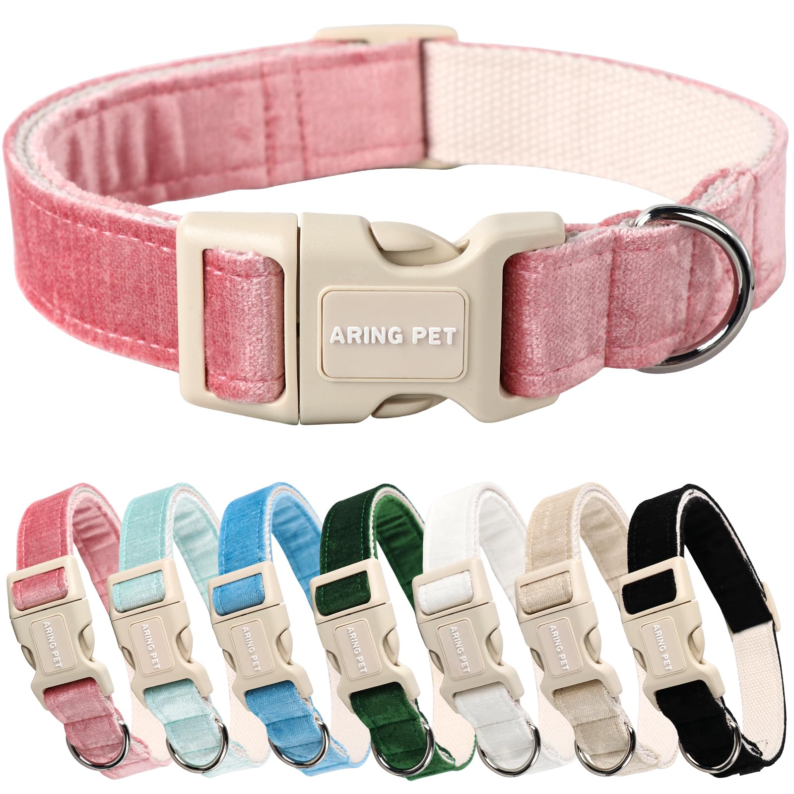 Dog Collar-Adjustable Cotton Small Dog Collars, Lightweight Comfortable Pet Collars with Quick Release Buckle for Small Medium Large Dog