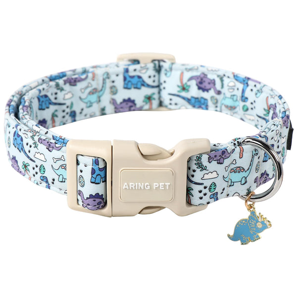 Dinosaur Dog Collar-Cute Dog Collar for Small Dogs, Adjustable Dinosaur Print Pet Collars Puppy Collar for Small Medium Large Dogs